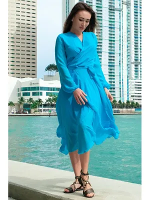 Женское шифоновое платье с длинными рукавами – лучшие товары в  онлайн-магазине Джум Гик