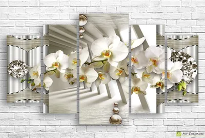 Белая орхидея, абстракция| Модульные картины, постеры, печать на холсте,  интернет магазин, Кишинев, Молдова