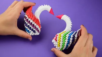 Оригами изумительный лебедь из бумаги. [Поделки из бумаги] - YouTube