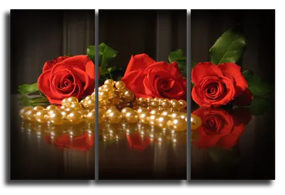 Модульная картина \"Шикарные красные розы\" – купить по низкой цене с  доставкой по России | Интернет-магазин модульных картин Picasso
