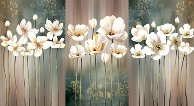 Модульная картина 5987 \"Белые лилии\" – фото в интерьере | Купить, цена 9  220 руб.