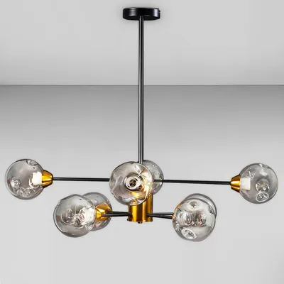 🏷 Люстра подвесная молекула Light House LS-17117-27 BK+WH черная, плафоны  белые купить за 5 325.00грн. в ИМ Light-Deco - ☎ 098 578-9789