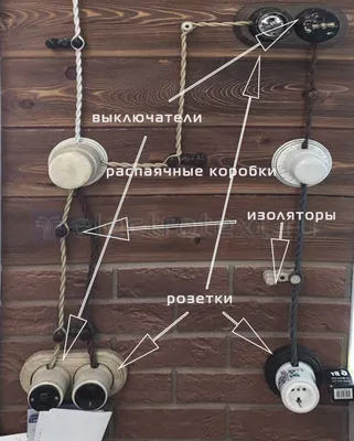 Монтаж ретро проводки в деревянном (каркасном) доме под ключ