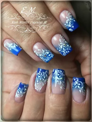 Зимний дизайн ногтей гель лак nail design Shellac ___ Морозные узоры -  YouTube