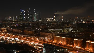 Москва-Сити сегодня ночью | Пикабу