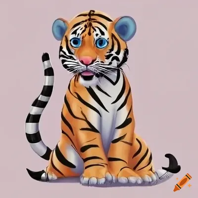 Тигр мультяшный рисунок - 72 фото