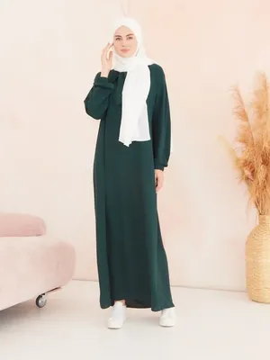 Купить Женщины Абая с камнями на плече Исламская мусульманская одежда  хиджаб Длинное платье с поясом Повседневный крой Сделано в Турции | Joom