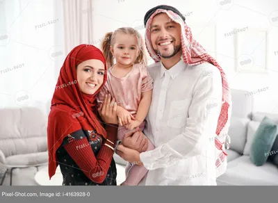 Happy Muslim Family Looking At Birds On Free Stock Photo and Image 506791236