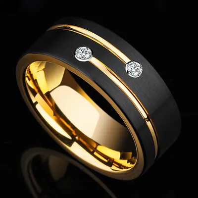 Обручальные кольца с камнями и матированием арт.0116И 0116И - заказать в  мастерской Петроголд