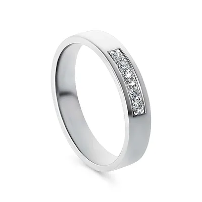 Мужские обручальные кольца из белого золота с бриллиантами - купить в  ювелирном интернет-магазине по выгодной цене с доставкой по Москве | LA  VIVION