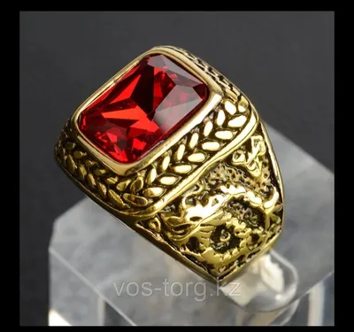 Мужские кольца в классическом стиле с натуральным рубином | AliExpress