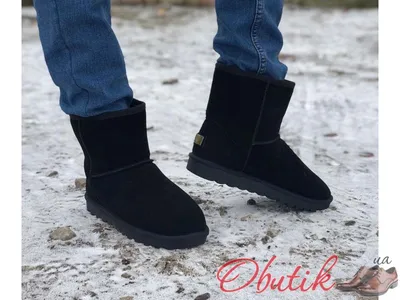 Obutik - Угги мужские Ugg натуральная замша черные Ug0035. Качественная  обувь. Харьков