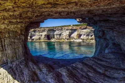 Пляж Морские Пещеры. Прыжки с обрыва. Кипр. Айя-Напа