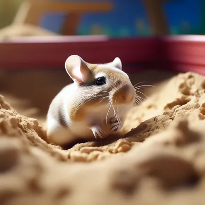 Большая мышь песчанка копает песок …» — создано в Шедевруме