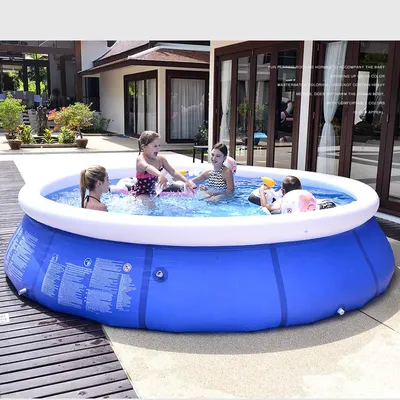 Надувной бассейн из ПВХ, беспроводные безопасные автоматические бассейны с  воздушным наполнением, с горкой и солнцезащитным козырьком, для улицы, для  2-6 человек | AliExpress