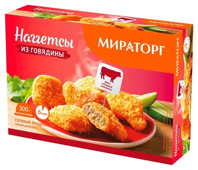 Наггетсы куриные Мираторг с Сыром 300г из каталога Мясо и Птица