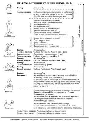 Намаз для начинающих мужчин слова с картинками
