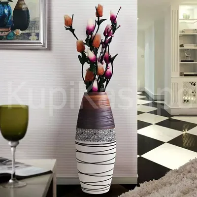 Напольные вазы в интерьере - Как подобрать - Фото в интерьере