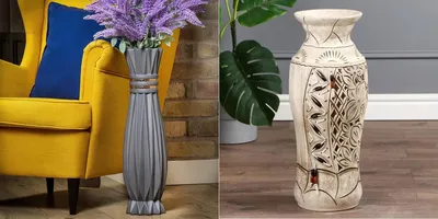 Напольные вазы в интерьере - Как подобрать - Фото в интерьере