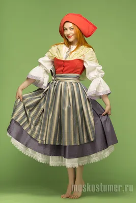 Детский костюм Красная Шапочка: головной убор, платье, фартук, корзинка  (Италия) купить в Калининграде