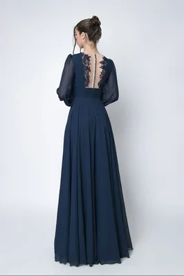 Купить вечернее шифоновое платье с длинными рукавами Isis DM-1105 оптом от  российского производителя Dolina Mod