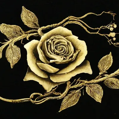 нарисованная роза