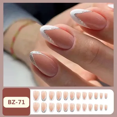 Накладные ногти Kitty Nail чёрный френч, средний размер, форма квадрат, 24  шт - купити за найкращою ціною в Україні ➤ KittyShop.com.ua