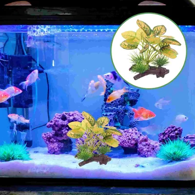 Искусственные водные растения пластиковые украшения для аквариума,  декоративные украшения для аквариума, реалистичный грот для | AliExpress
