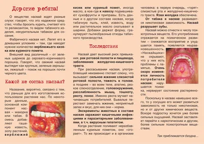 Последствия употребления насвая - лечение в Москве.