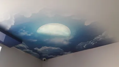 Двухуровневый натяжной потолок с фотопечатью в комнате подростка Панорама  космической вселенной - YouTube