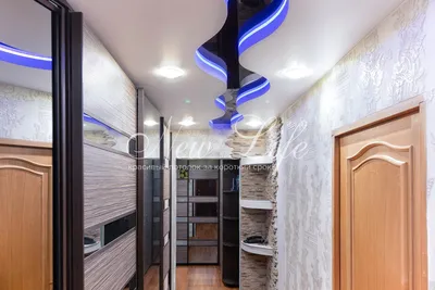 Натяжной потолок с парящими линиями в коридор и кухню ⋆ Проекты Potolki5.by