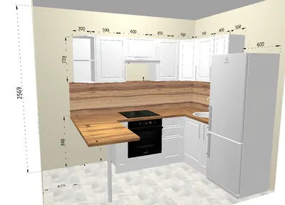 Угловая кухня для квартиры-студии \"Смилос арт.1\" из белого МДФ, с барной  стойкой