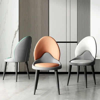 Роскошные кожаные обеденные стулья, удобные минималистичные итальянские  уникальные дизайнерские стулья для гостиной, черные металлические ножки,  домашняя мебель | AliExpress
