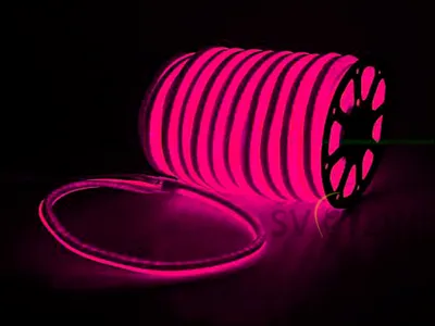 Гибкий неон 16х8 мм розовый 29004 купить в Киеве, цена на Гибкий неон 220 В  с доставкой по Украине, заказать профиль для светодиодной ленты в магазине  светильников Svetlini