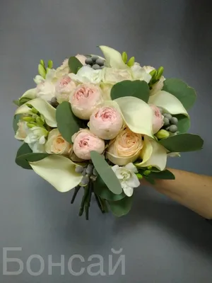 Свадебный букет с пионовидными розами | доставка по Москве и области