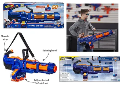 NERF Elite Titan CS 50 Blaster With 50 Official Darts Ages 8+ Toy Gun | eBay