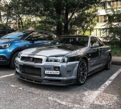 Масштабная модель Nissan Skyline GT-R (R34) 1999 (из к/ф Двойной Форсаж) с  голубыми неоновыми светодиодами! лучшая цена!