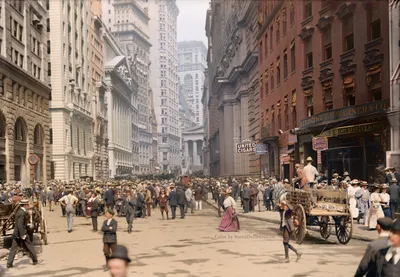 Нью-Йорк, 1900 год. Колоризация | Пикабу