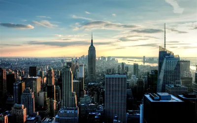 Обои на рабочий стол Город New York / Нью-Йорк ночью, USA / США, обои для рабочего  стола, скачать обои, обои бесплатно