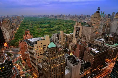 Картинка Нью-Йорк америка Вечер Небоскребы Уличные фонари 1080x1920