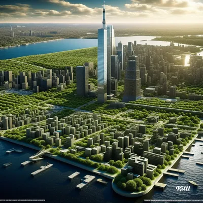 Флизелиновые 3д фото обои 368х254 см город Нью-Йорк и чистое небо  (2317V8)+клей по цене 1800,00 грн