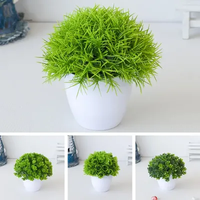 13x20 см художественная трава цветок шар маленькие комнатные растения  бонсай украшение для дома и сада пластиковые поддельные растения  праздничные вечерние принадлежности | AliExpress