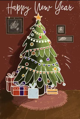 Рисунок ёлки: новогодние картинки - инстапик | Новогодние открытки,  Открытки, Рождественский плакат
