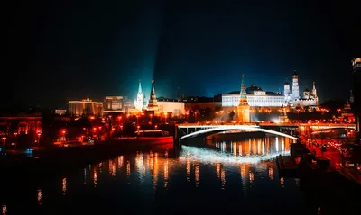 Новый Арбат, ночной вид на Москва-Сити | Пикабу