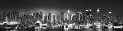 Фотообои город 368x254 см Черно-белый Нью-Йорк и Бруклинский мост  (226P8)+клей купить по цене 1200,00 грн