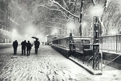 Купить Фотообои ночной город Нью Йорк черно белый на стену. Фото с ценой.  Каталог интернет-магазина Фотомили