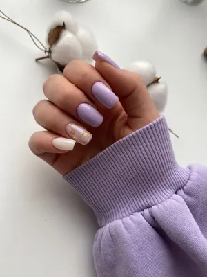Маникюр / Нюдовые ногти / Лаванда | Kylie nails, Lavender nails, Summery  nails