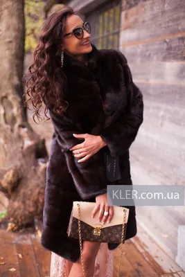 Коричневая норковая шуба 100 см коньячного цвета | Шубы цены и фото. Купить  шубу в Киеве