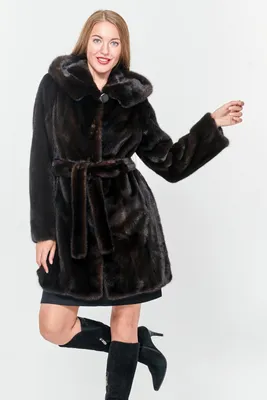 Норковая шуба с поясом Инесса (8008) женская модель цвет махагон - купить  по цене 112 000 ₽ в Омске | МЕХАPLAZA Инесса (8008)