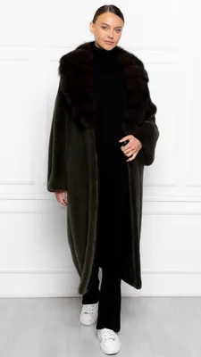 Норковая шуба с поясом Инесса (8008) женская модель цвет черный - купить по  цене 112 000 ₽ в Омске | МЕХАPLAZA Инесса (8008)